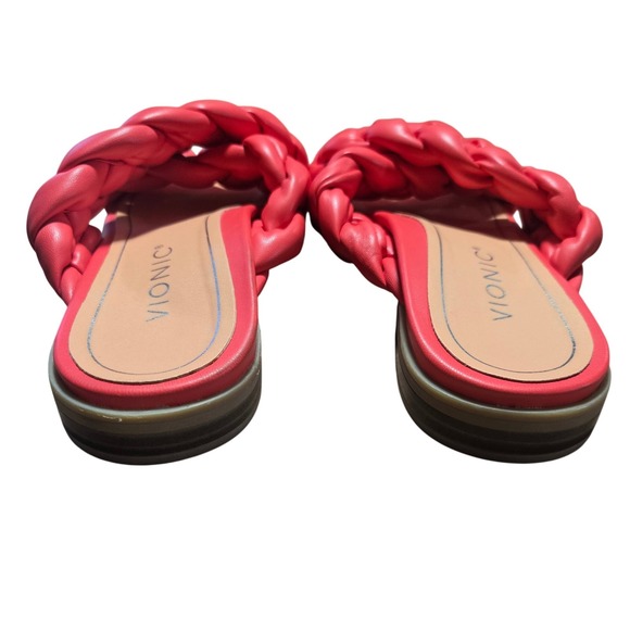 Vionic Kalina Braided Slide Sandals Poppy Red Orthotic Comfort Flat Womens 8 - Picture 5 of 7